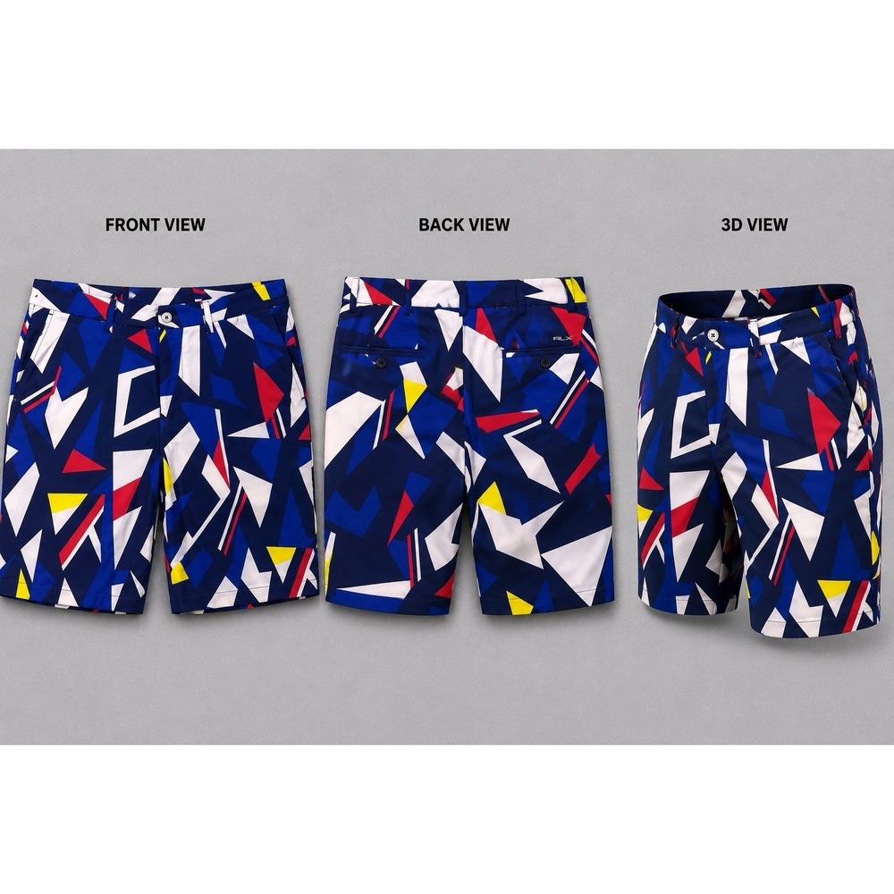Polo Ralph Lauren SHORTS Men 40  BRIGHT ABSTRACT  Golf  PERFORMANCE